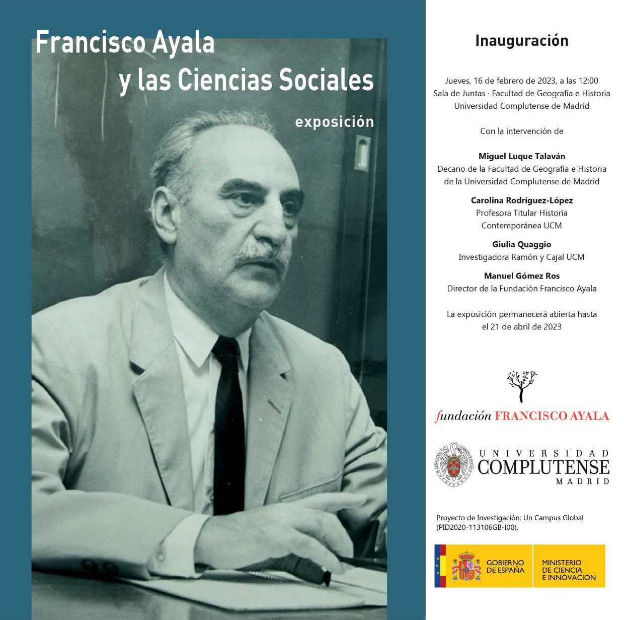 Inauguración de la Exposición Francisco de Ayala y las Ciencias Sociales